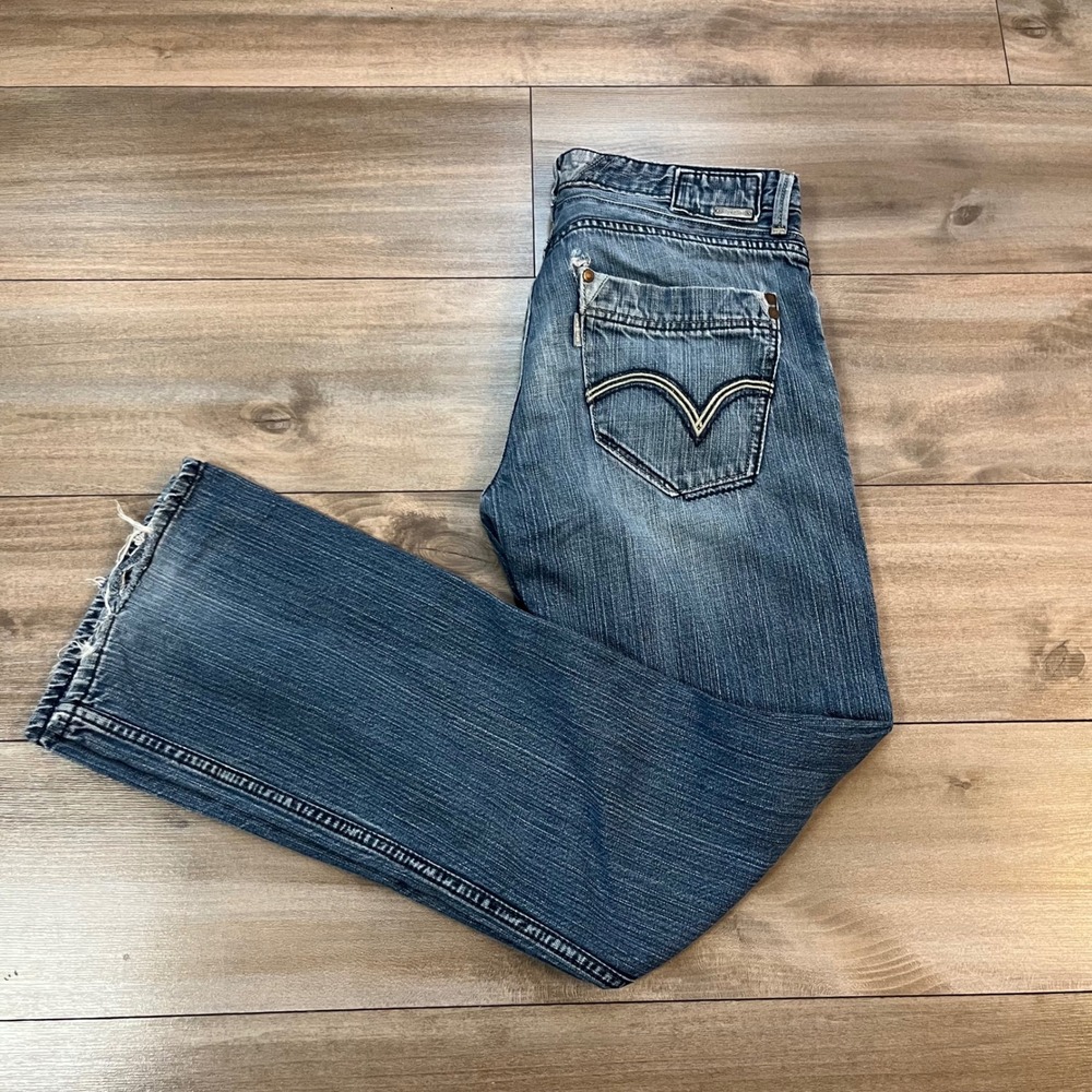 Levis SilverTab Bootcut Jeans Mens 32x34 Blue Denim Embroidered Pockets Y2K